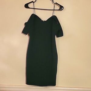 Dark green mini dress